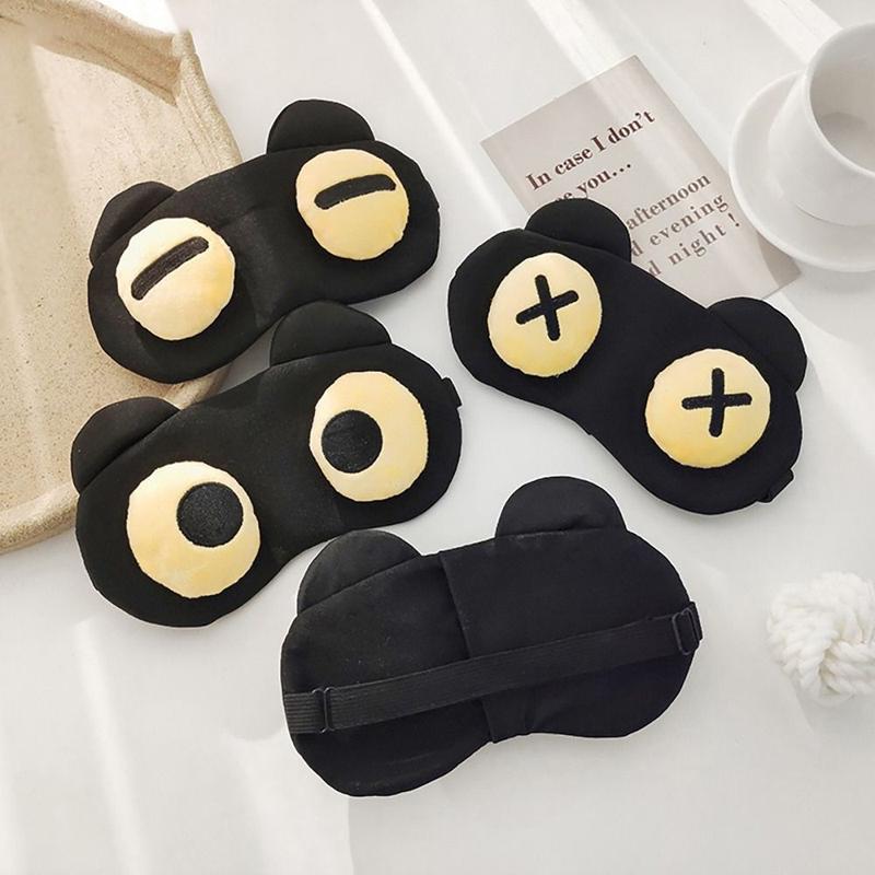 1Pcs Cute Silk Eyes Mask Breathable without Gel Eye Patch Travel Accessory Sleep Blindfold Cartoon Eyepatch 1