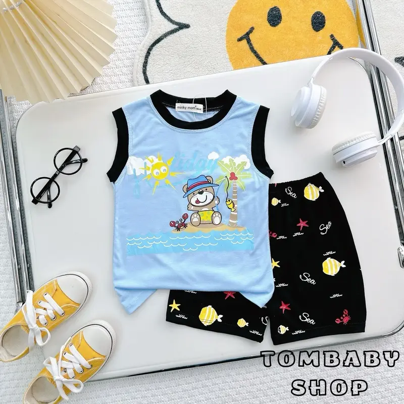 BL010 (8-26kg) BỘ BA LỖ THUN LẠNH MINKYMOM CHO BÉ 3