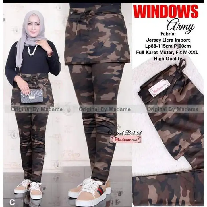 TERBARU Celana Senam Lagi Viral Rok Army/Celana Senam Loreng Army Bahan Spandex Berkualitas 5