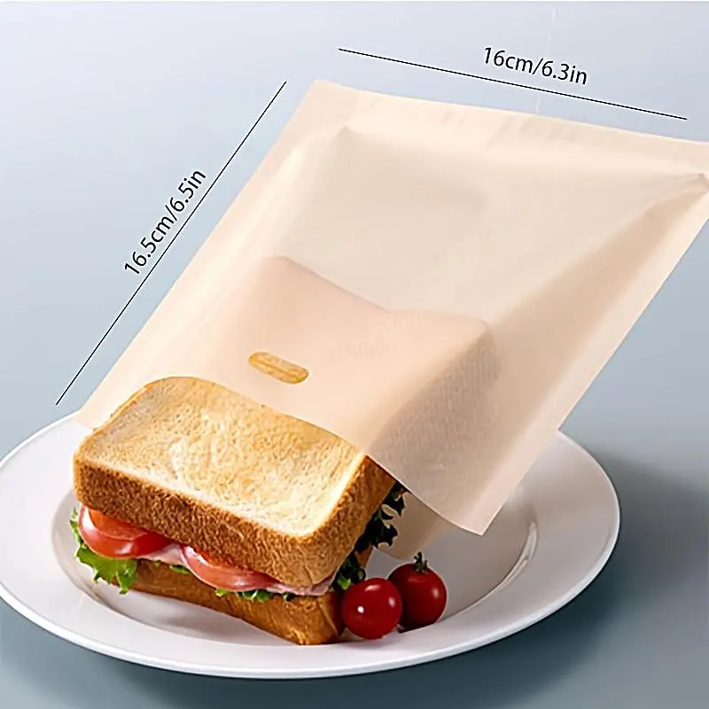 Toaster Bags, 5 Counts Non-stick Reusable Grilled Cheese Toaster Bags, Heat Resistant for Grilled Cheese Sandwiches, Chicken, Nuggets, Panini and Garlic Toasts, Birthday Gift Ideas 1