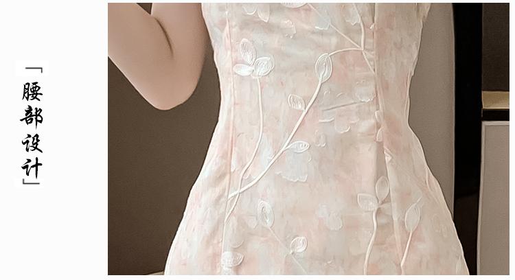 Product Introduction of Improved Cheongsam Floral Dress for Women Summer 2025 New Elegant Fairy Dress for Daily Wear 6
