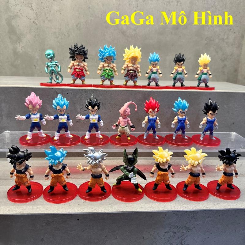  Mô Hình DragonBall 21 Nhân Vật Goku Gohan Vegeta Majin Buu Chibi Cao 4-7cm Cực Ngầu Toy Đồ Chơi 