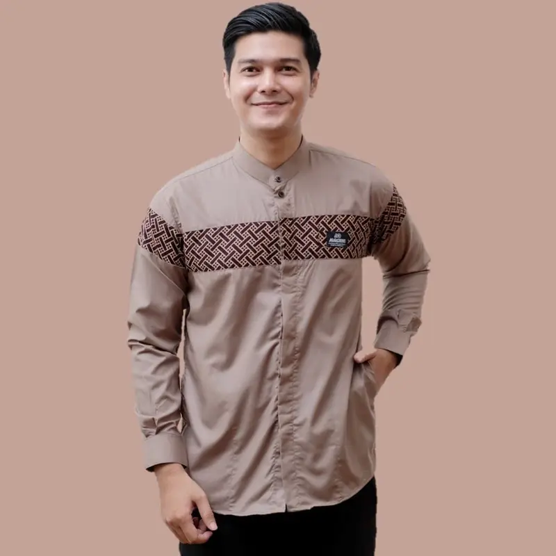 Baju Kemeja Koko Kobata QYNANG Lengan Panjang Fashian Pria MuslimTerbaru 2023 0