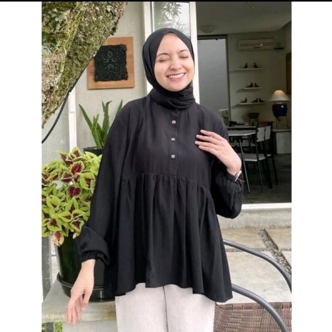 MITA TOP ATASAN KANTOR WANITA CRICNKLE AIRFLOW