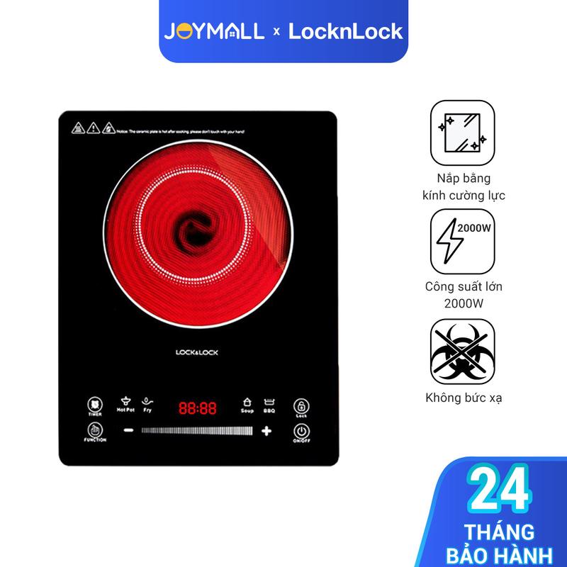 Bếp Hồng Ngoại Lock&Lock Infrared Cooker EJI421 2000W - Hàng Chính Hãng, Cảm Ứng Mặt Bếp Bằng Kính Cao Cấp - JoyMall Bếp Điện Bếp Từ