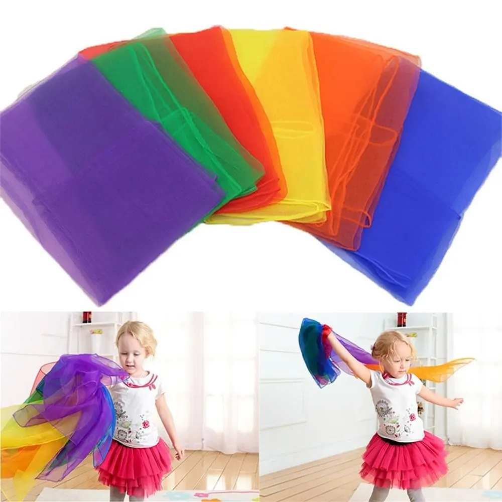 Square Practical For Outdoor Game Children Gauze Performance Props Handkerchief Gymnastics Scarves Juggling Towel Dance Gauze