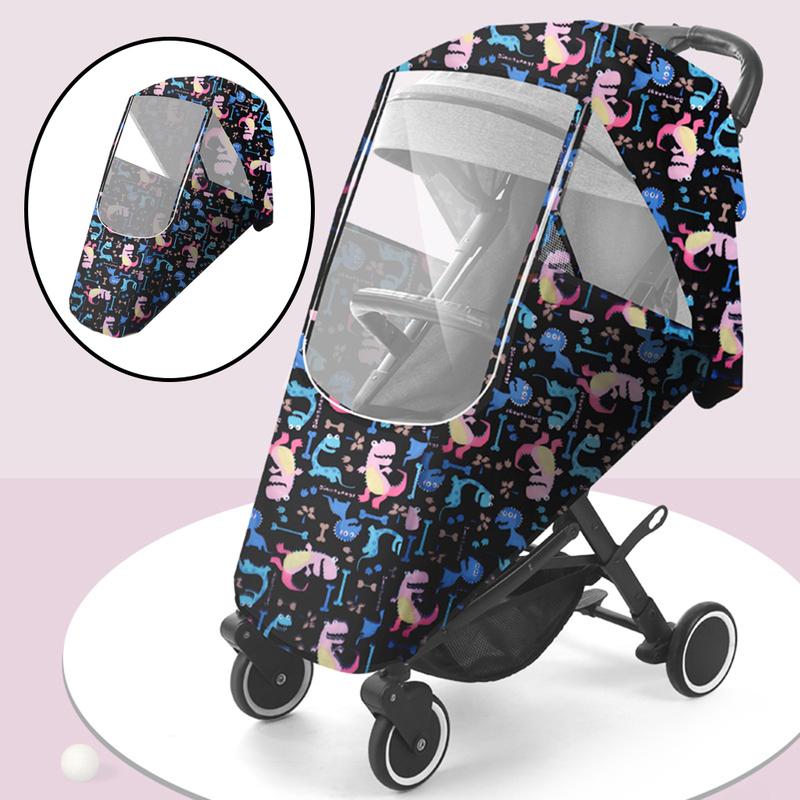 Product Introduction of Portable Universal Baby Stroller Waterproof Rain Cover Stroller Accessories Wind Dust Shield Zipper Open for Pushchairs Raincoat 11
