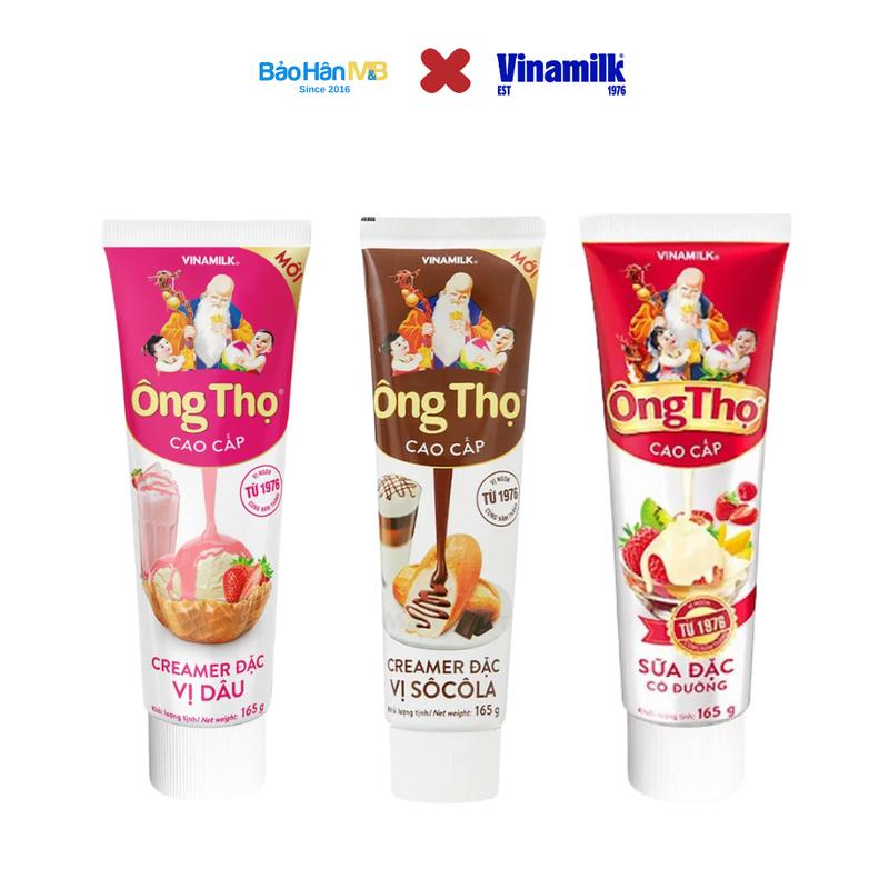 Sữa Đặc Ông Thọ Dạng Tuýp Tiện Lợi VINAMILK 165g đủ 3 vị date mới