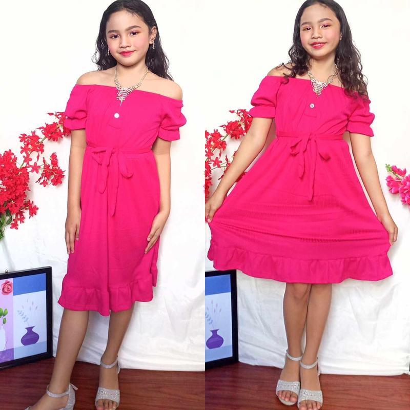 Product Introduction of GU Thea 2way Design Puff Sleeves waffle dress 6-9 Years Old Kids Girls 6