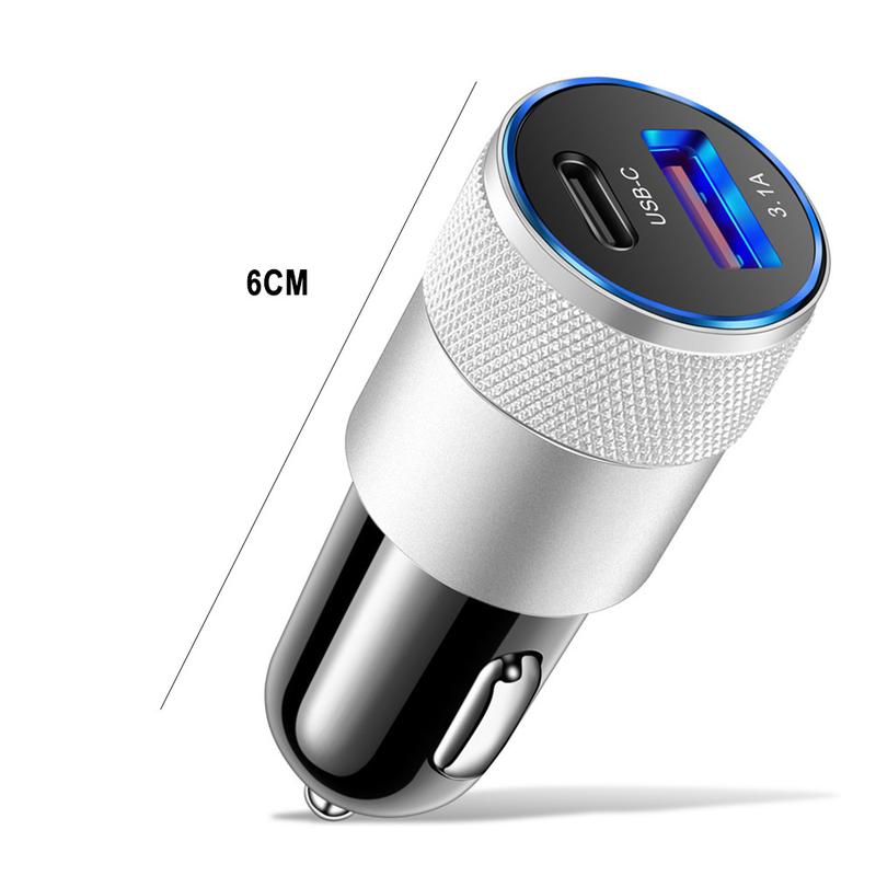 Bộ sạc ô tô, nhanh, USB Type C, 3.1A, 15W, PD Sạc nhanh, Bộ Chuyển Đổi điện thoại di động 7
