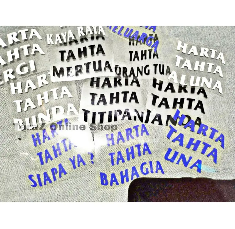 STICKER SABLON HARTA TAHTA CUSTOM NAMA ( POLYFLEX PU KOREA 8X7 CM ) 0