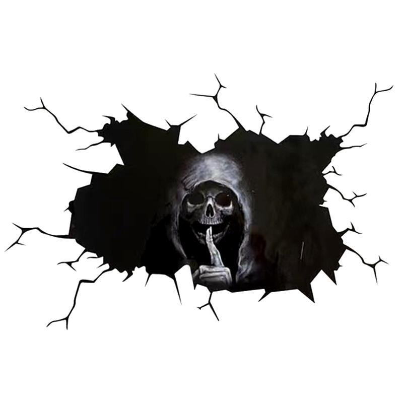 Creative Skull Pattern Car Stickers, Creative Car Window Decorative Sticker, Universal Self-adhesive Decal, Car Rear View Mirror Decoration 2