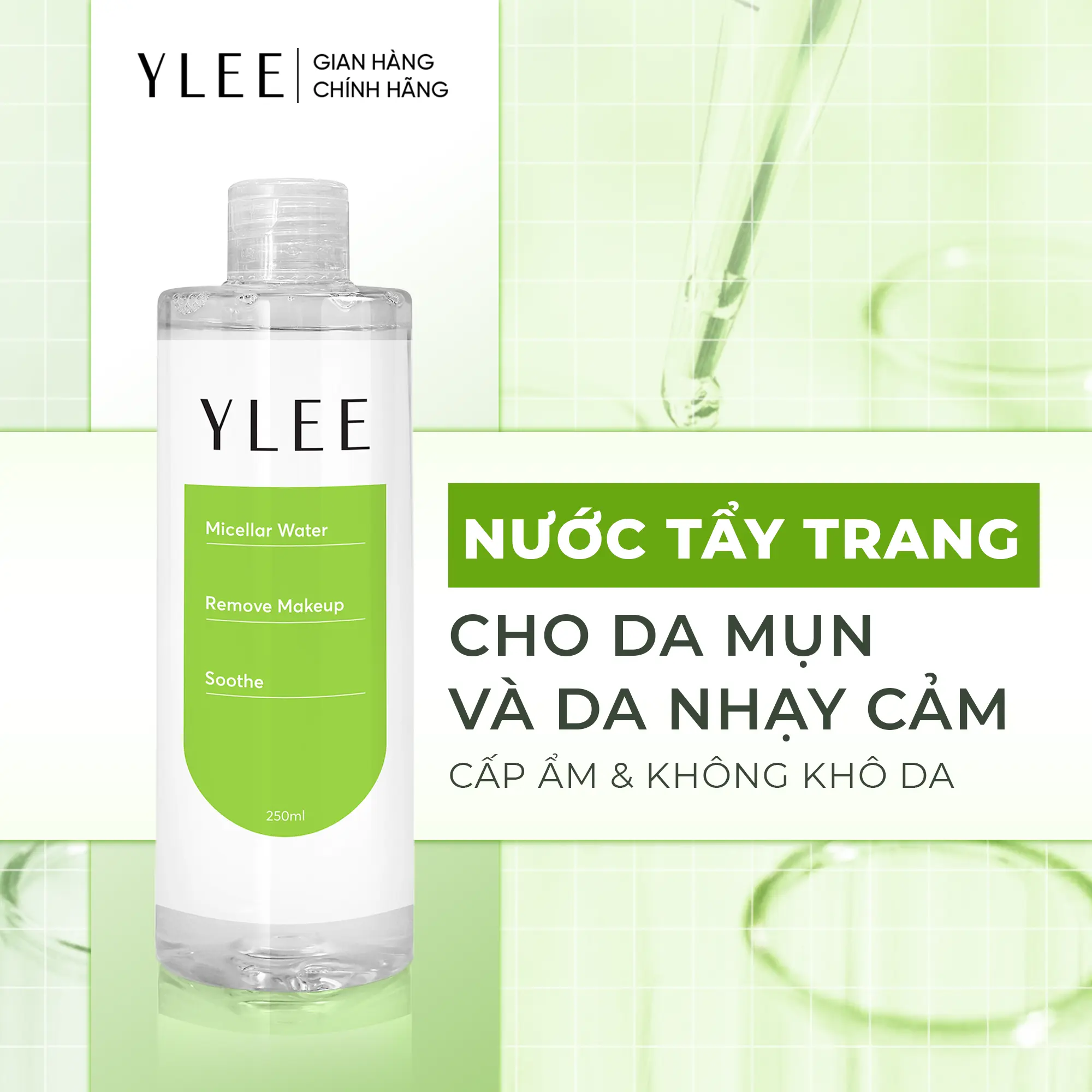 Nước Tẩy Trang YLEE Làm Sạch Sâu dành cho Da Dầu Mụn và Da Nhạy Cảm