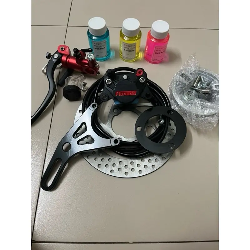 ￼Bộ phanh đĩa sau xe điện heo CNC Funaodo kèm tay phanh trái Fonaodo ( tặng kèm long đền+ ốc heo) phụ kiện xe điện Phụ Tùng 3