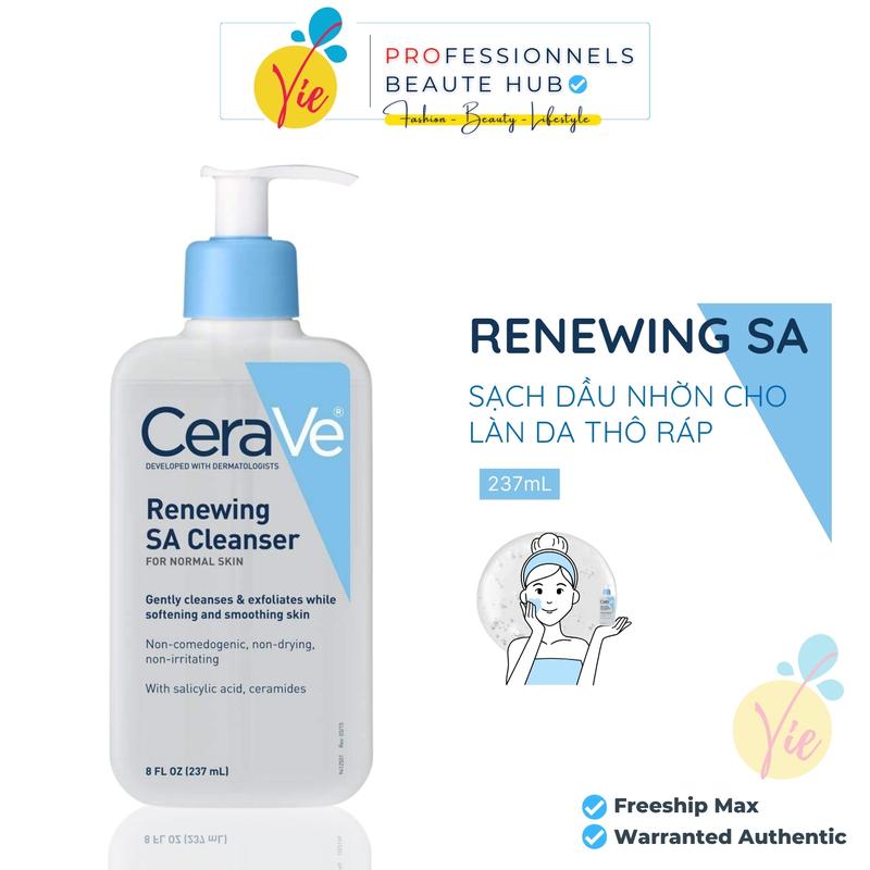  Sữa rửa mặt CeraVe Renewing SA Cleanser Cho da dầu mụn Hỗn hợp 237ml Skincare 