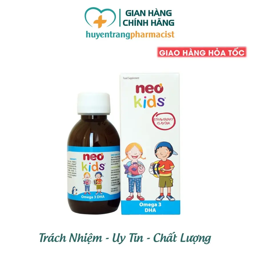 Neo Kids Omega 3 DHA giúp bé thông minh, mắt sáng, trẻ nhanh nhẹn hơn (Lọ 150 ml)