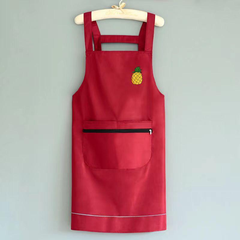 Product Introduction of Waterproof Oilproof Apron with Zipper Home Kitchen Apron Large Pocket Fashion Abrasion Resistant Workwear 9