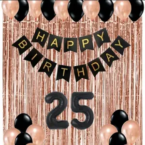 Paket Set Dekorasi Pesta Ulang Tahun Anak Cewek Cowok Balon Tirai Banner Happy Birthday