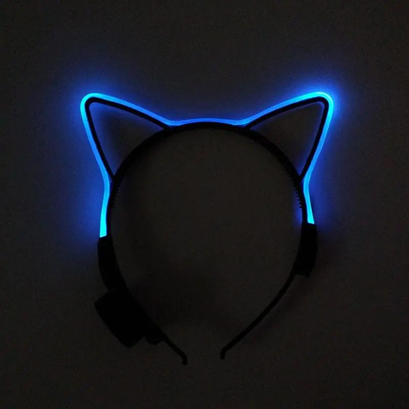 LED Light Up Cat Ear Headband, 1 Count Cute LED Headband, Party Decoration Supplies for Festival, Party, Concert, Photobooth Props 3