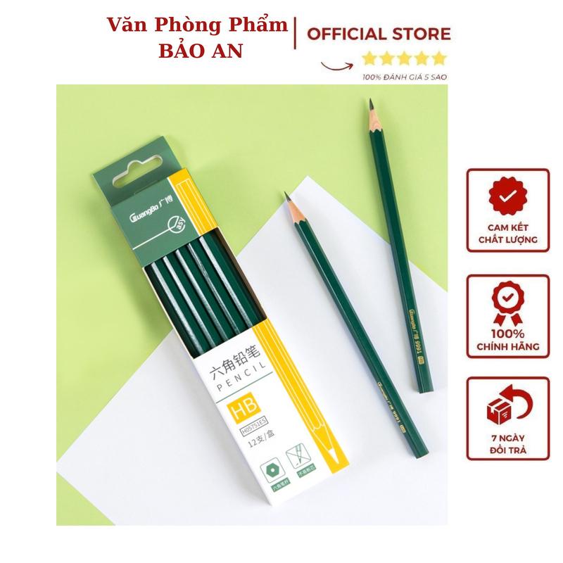  COMBO 3 Bút Chì Gỗ Lục Giác GuangBo 2B HB Màu Xanh H05751ES -- Tiêu Chuẩn HB Dễ Cầm Nắm & Tẩy Nhanh Lỗi Sai 