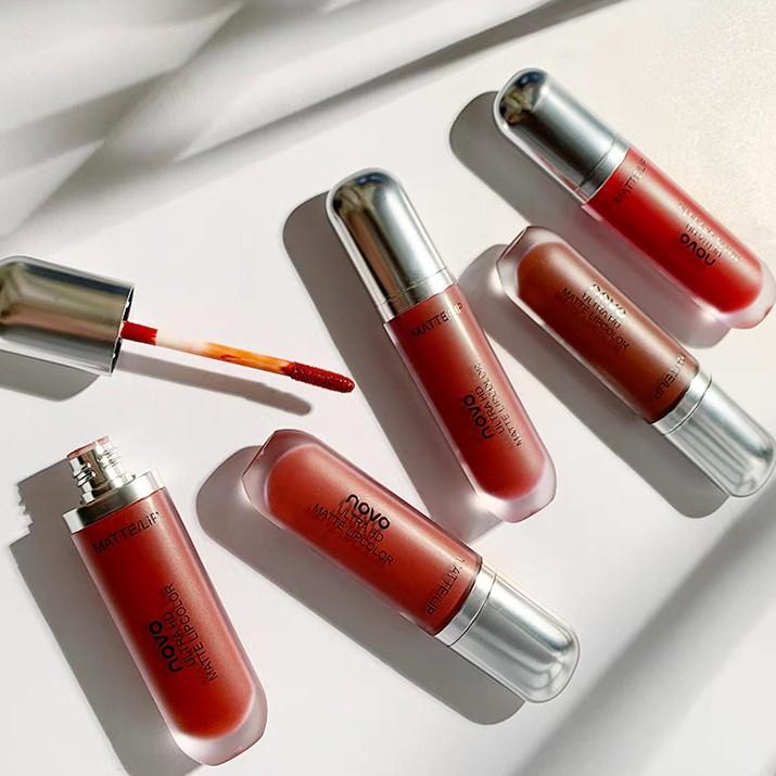 mua1tang1 SON KEM NOVO VỎ ĐỎ CHẤT SON SIÊU MỊN CÓ LỚP BÓNG NHE ĐỘ LÌ TẦM BÌNH THƯỜNG