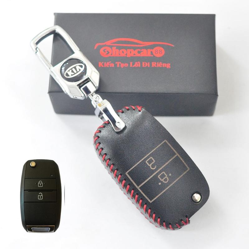 Bao Da chìa khoá cơ gập KIA Morning 2011-2020 Soluto 2019-2023 chuẩn mẫu như hình Da bò thật nhiều màu sắc.