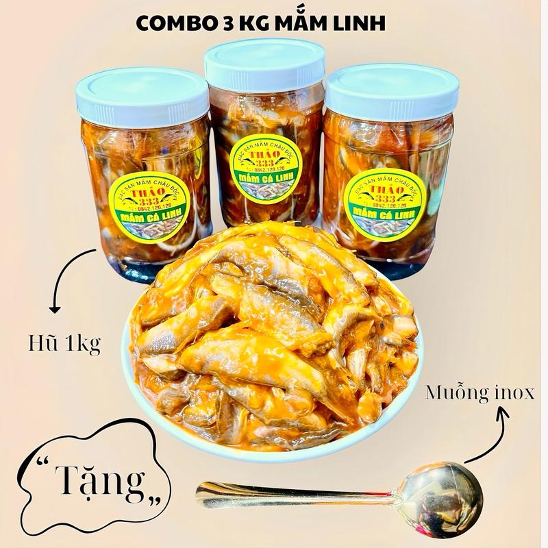Combo 3Kg Mắm Cá Linh - Mắm Châu Đốc Vị Mặn Dịu - Dùng để nấu lẩu mắm mắm kho chưng thịt hột vịt Food Nước Sốt