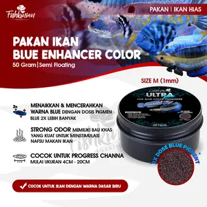 ULTRA BLUE (M) PELET PAKAN IKAN CHANNA PREMIUM SIZE 1mm 50 gr