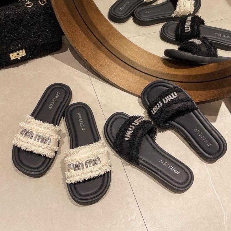  Dép lê minmin tua rua hot Nữ DéP Shoes quai ngang 