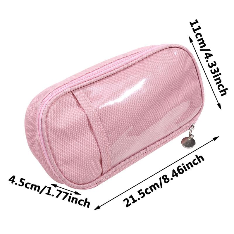 Product Introduction of Japanese Cream Colored Pencil Bag Large Capacity Handbag Simple Women/Boys Pencil Box Canvas Pencil Stationery Bag 0
