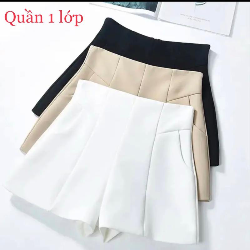 Quần short ( 1 lớp) cạp cao khóa sau ms 35 Lưng Cao Pants Nữ Women Đen
