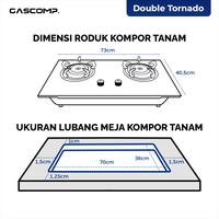 Gambar GASCOMP Kompor Tanam Elektrik Kaca 2 Tungku Double Tornado | Hemat Gas, Api Besar Merata, Tempered Glass Garansi 5 Tahun SNI dari gascompsuperlock Kota Administrasi Jakarta Utara 2 Tokopedia