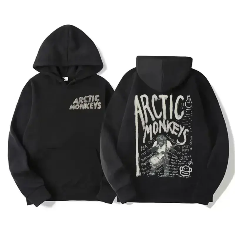 Retro Rock Arctic Monkeys Music Album Graphic Hoodies Men Vintage Oversized Y2k Hip Hop Hoodie Punk Sweatshirt Tour Double Sided Menswear Tops