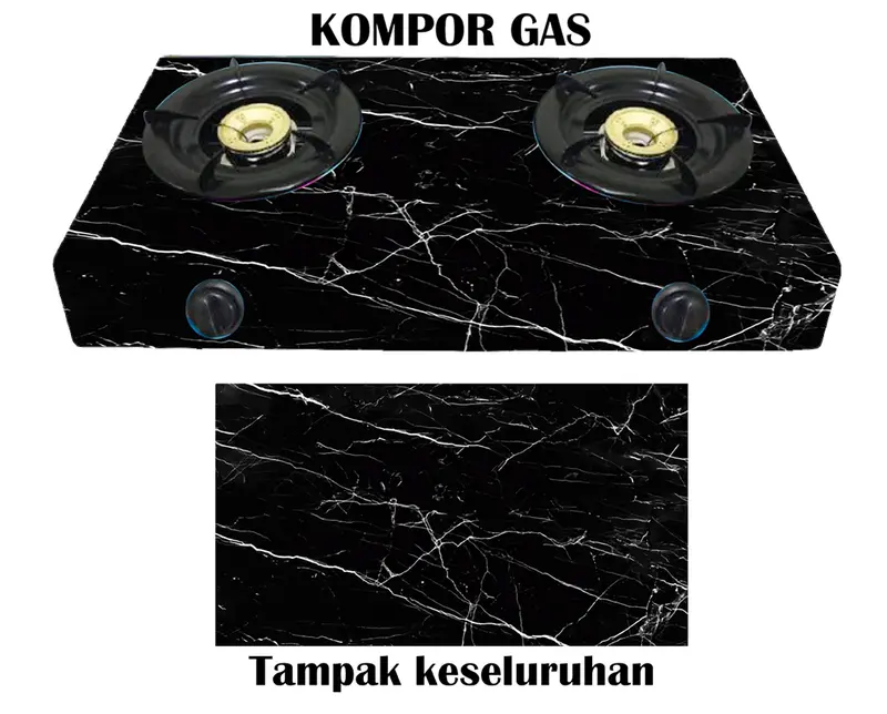 Sticker Kompor 2 Tungku Motif Marmer Elegant 2