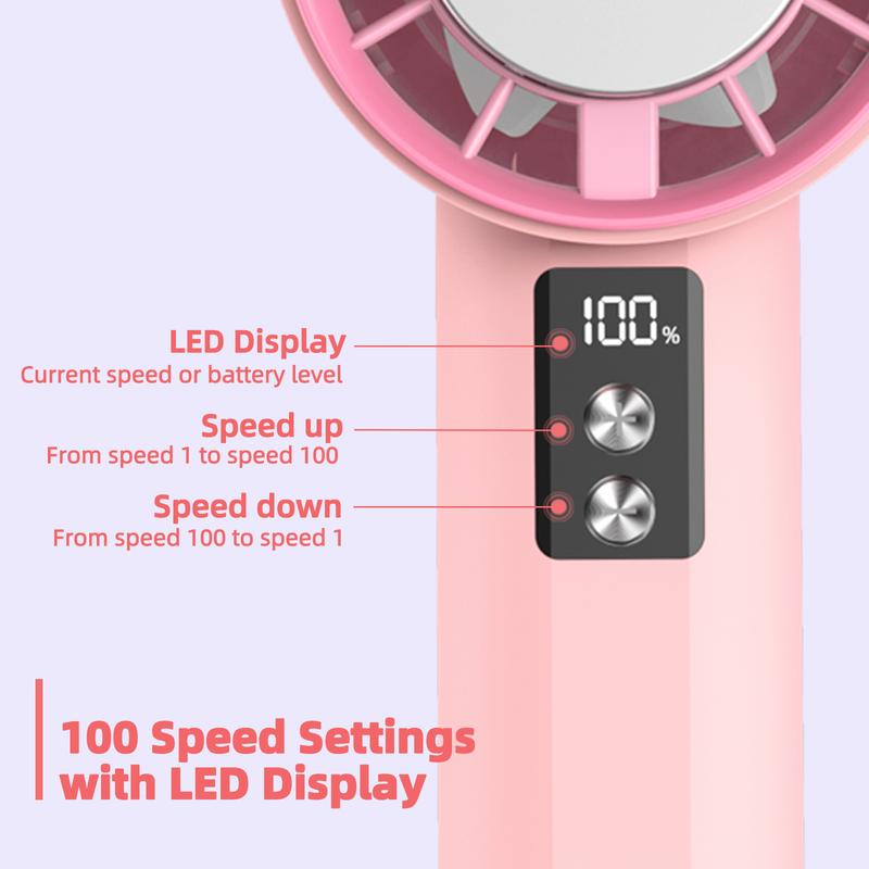 【GOOJODOQ*BO TRẦN 】Quạt sò lạnh-Sạc mini- ốp bảo vệ ngẫu nhiên GOOJODOQ 100 tốc độ gió có thể điều chỉnh màn hình kỹ thuật số cầm tay Làm lạnh và nén đá Phụ Kiện 6