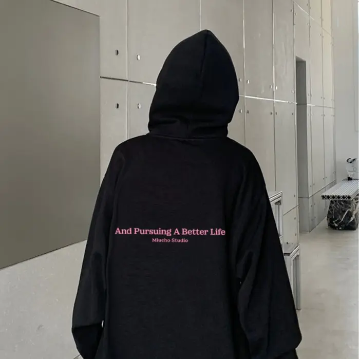 Áo hoodie nữ form rộng dày dặn vải nỉ chân cua HDD1640 Miucho in basic 2