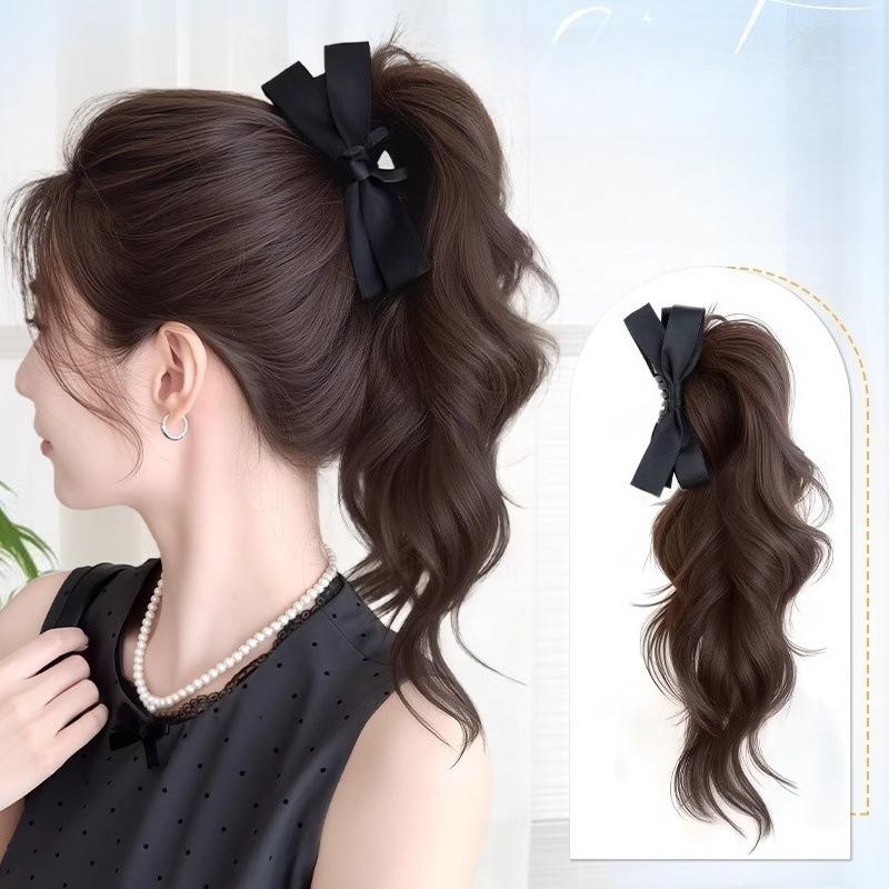  Tóc Giả Đuôi Ngựa Dành Cho Nữ Mô Phỏng Tự Nhiên Thắt Nơ Kẹp Lấy Kiểu Xoăn Bồng Bềnh phồng Tóc Cao Tóc Giả Bện 