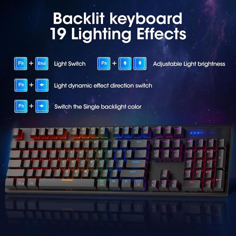 USA RGB LED Backlight Gaming Keyboard Combo Mechanical hotsell For Computer Desktop