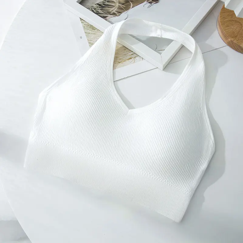 BRA519 Tanpa Kawat Tali Leher Bra Olahraga Wanita Nyaman Sport Bh 5