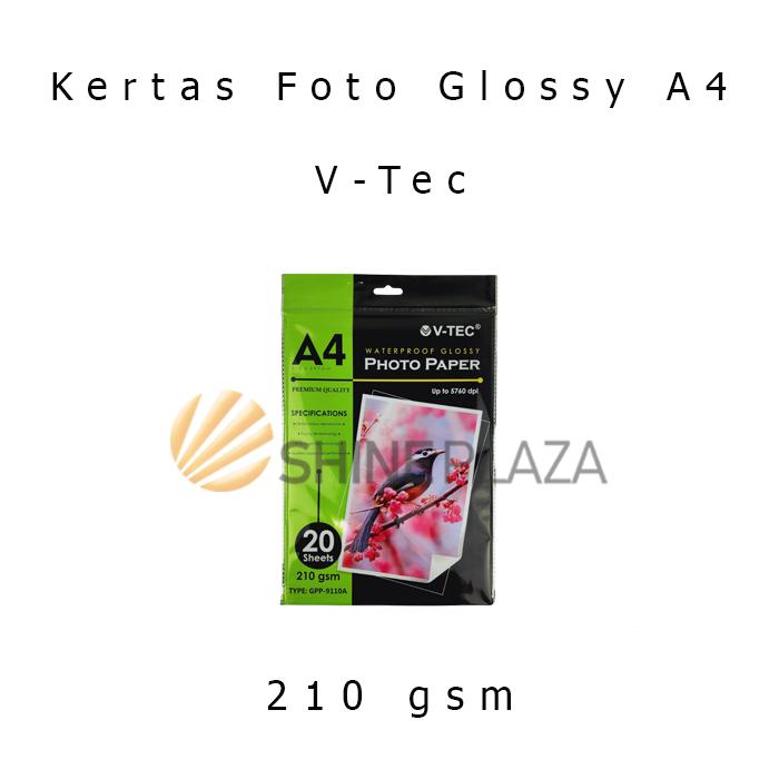 Gambar Glossy Photo Paper A4 210gr V-Tec GPP-9110A - Kertas Foto VTec 210 gsm dari Shine Plaza Kota Bandung Tokopedia