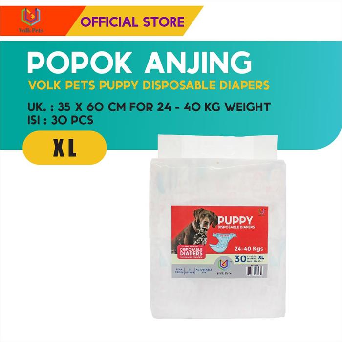 Gambar Volk Pets Puppy Disposable Diapers XL Isi 30 pcs / Popok Anjing dari M-Pets Volk Pets Indonesia Kota Tangerang Tokopedia