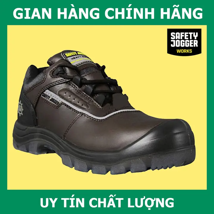 [Chính Hãng] Giày Bảo Hộ Safety Jogger Pluto EH Da Thật, Cách Điện 18kV, Đế Chống Trơn Trượt