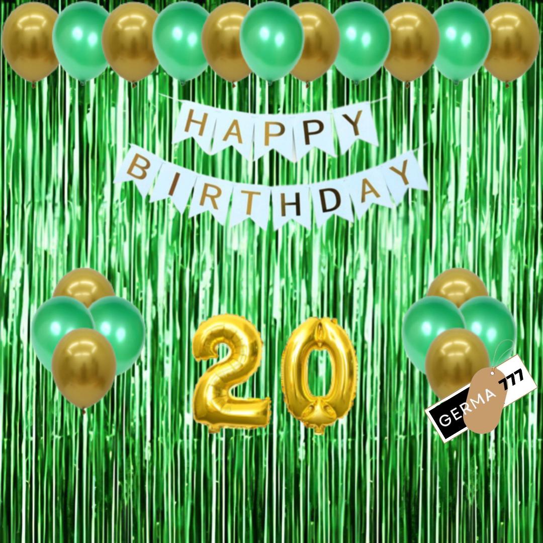 Paket Set Dekorasi Pesta Ulang Tahun Anak Cewek Cowok Balon Tirai Hijau Banner Happy Birthday Paket Set Dekorasi Pesta Ulang Tahun Anak Cewek Cowok Balon Tirai Hijau Banner Happy Birthday