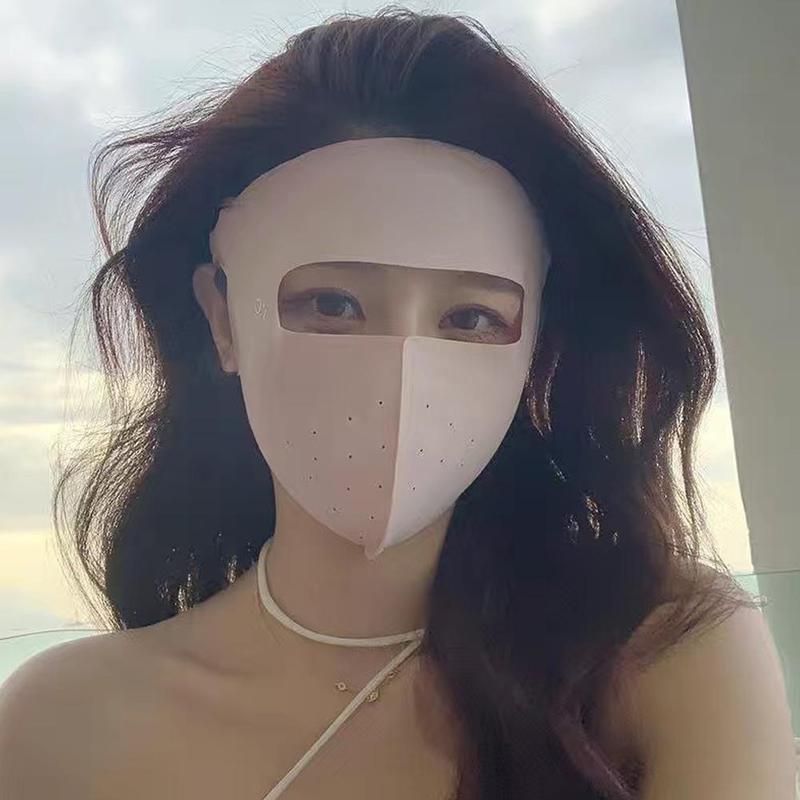 Product Introduction of 1pc Summer Ice Silk Sunscreen Mask Full Face Sun Protection Mask Forehead Facial Gini Thin Section Breathable Anti Ultraviolet Mask 23