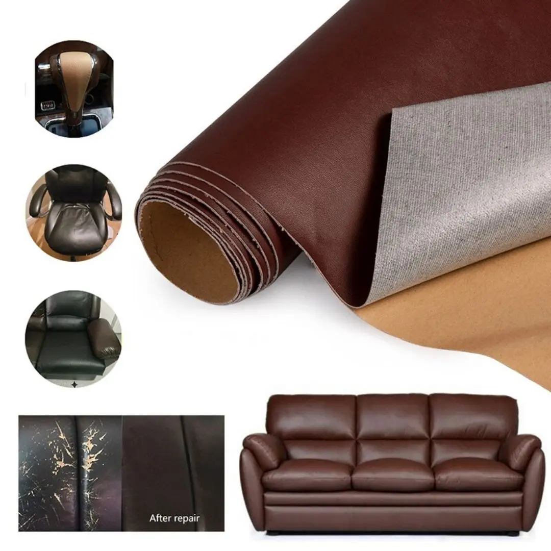 PROMO Kulit Sofa Tempel - Tambal Sofa Robek Kulit -Karpet Kursi Sofa Meteran - Beige Kulit Sofa Langsung Tempel Perekat Tambalan Sofa Sobek