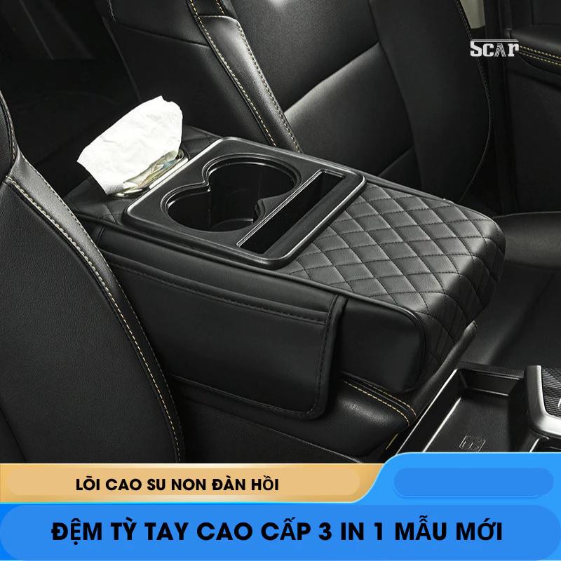  Đệm tỳ tay ô tô Mẫu Mới 4 trong 1 Chất liệu lõi mềm bọc da PU cao cấp hộp đựng giấy đa năng 