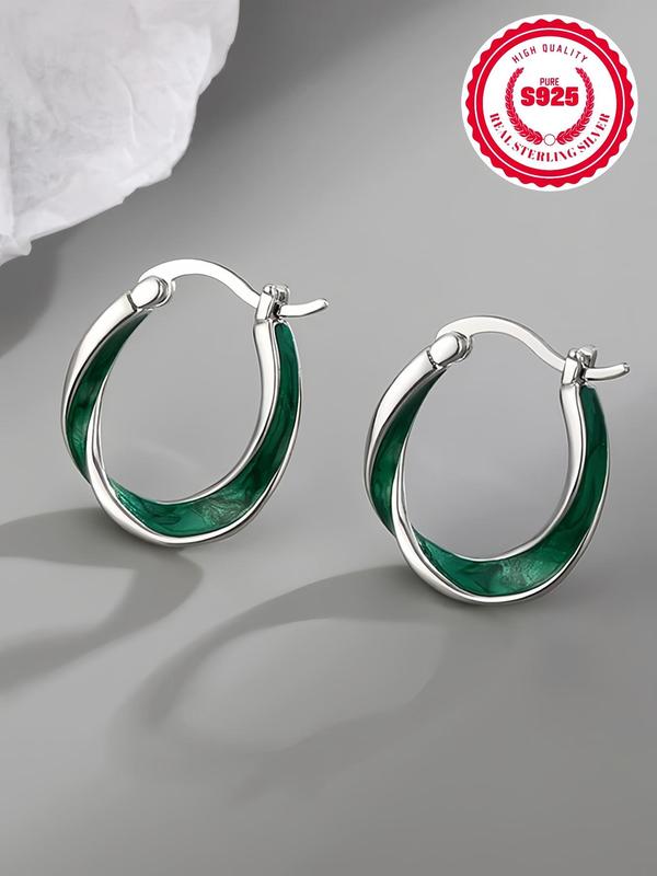 925 Sterling Silver Hoop Earrings, Fashionable Earrings for Women & Men, Trendy All-match & Exquisite Jewelry for Birthday Gift 2