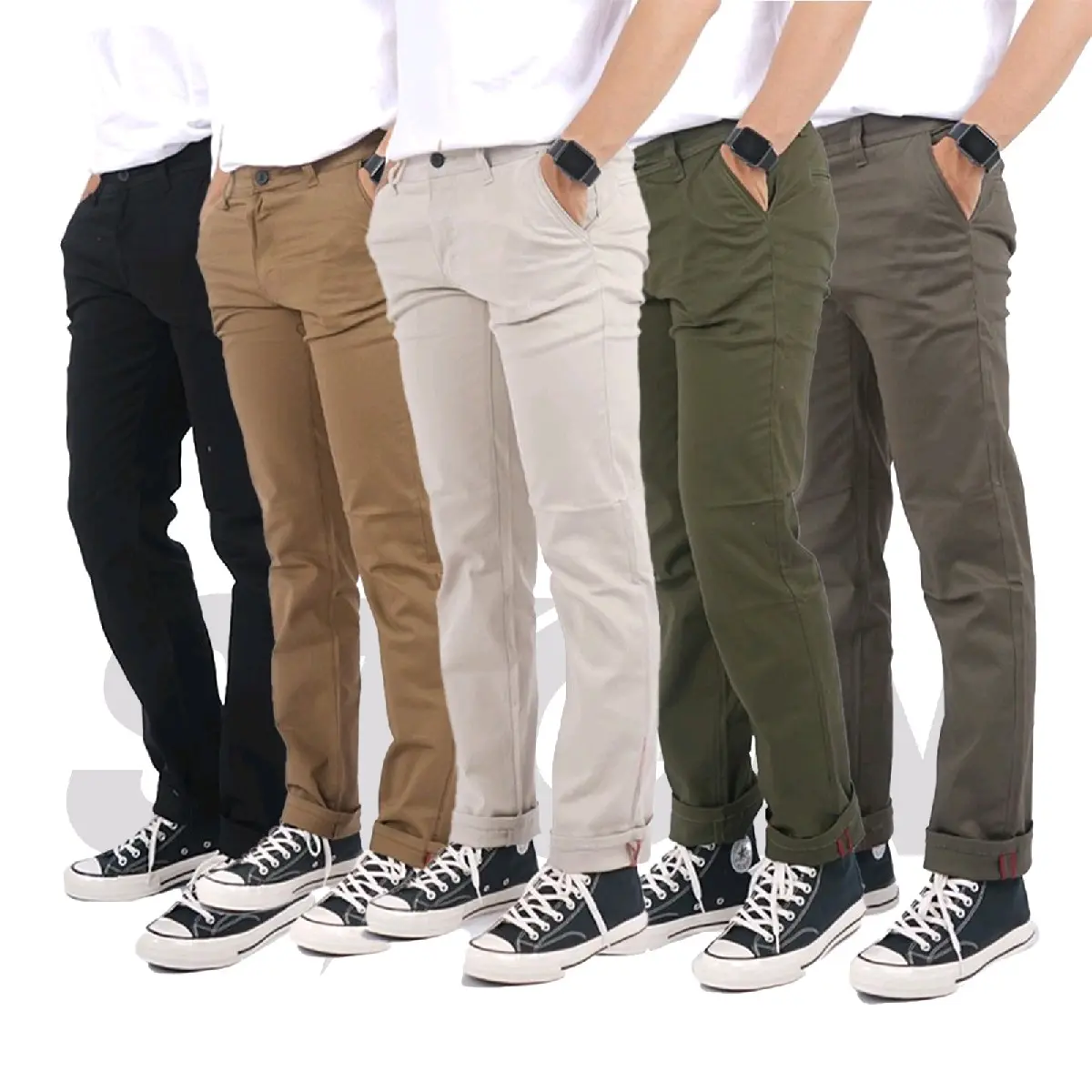 CHINOS PANTS STRETCH STEIGEN Panjang Slim Fit