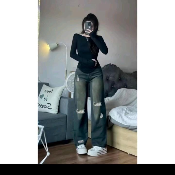 Quần jean rách dáng suông Bigsize 55-90kg