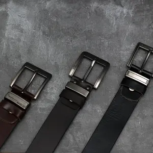 Sabuk Ikat Pinggang Pria Bahan Kulit sapi asli anti Air BONUS Sabuk kanvas